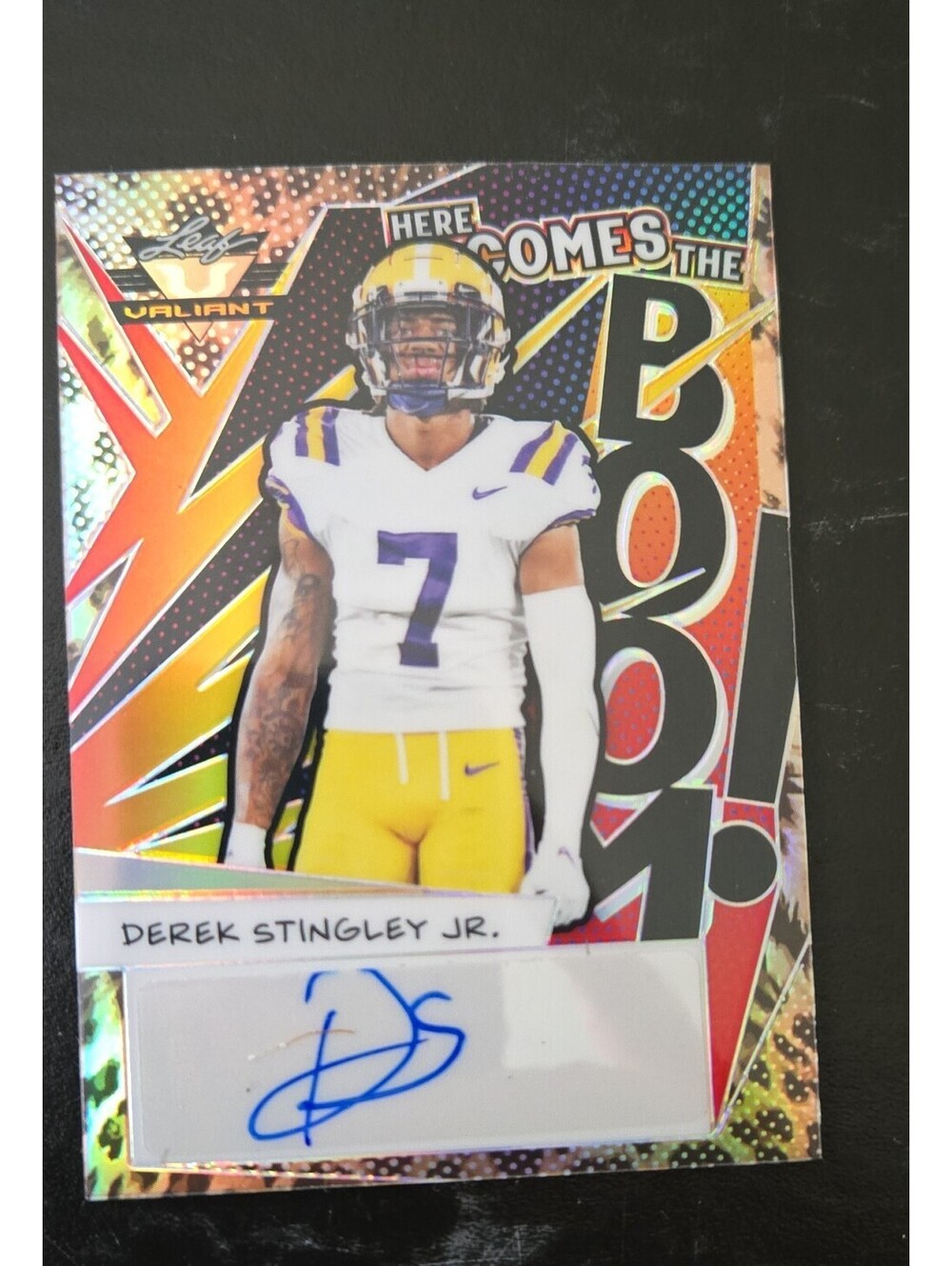 2022 Leaf Valiant - Here Comes the Boom! Derek Stingley Jr. #HB-DS1 /5 (AU,